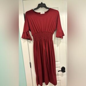 burgundy boutique dress